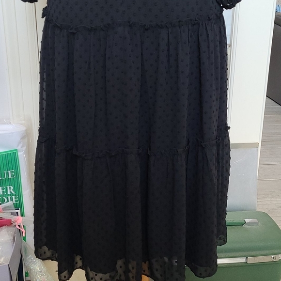 NWT J. Crew Black Tiered Swiss Dot Long Sleeve Dress - Picture 8 of 10